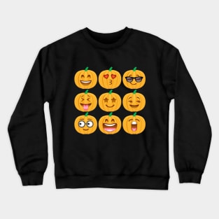 Pumpkin Emoji for Halloween and Thanksgiving Fun Crewneck Sweatshirt